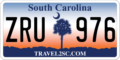 SC license plate ZRU976
