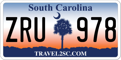 SC license plate ZRU978