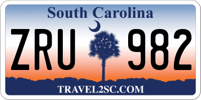 SC license plate ZRU982