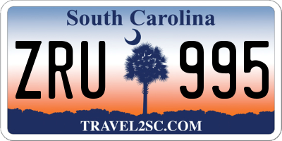 SC license plate ZRU995