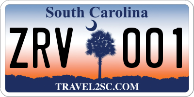 SC license plate ZRV001
