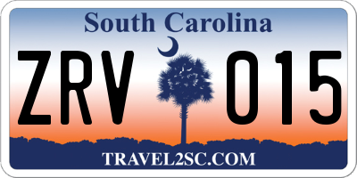 SC license plate ZRV015