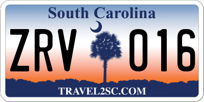 SC license plate ZRV016