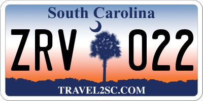 SC license plate ZRV022