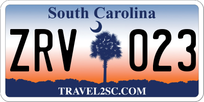 SC license plate ZRV023