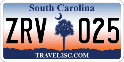 SC license plate ZRV025