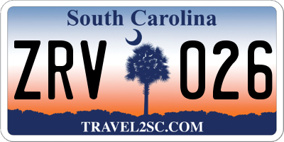 SC license plate ZRV026
