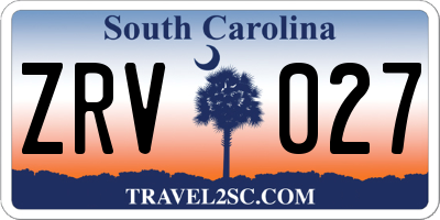 SC license plate ZRV027