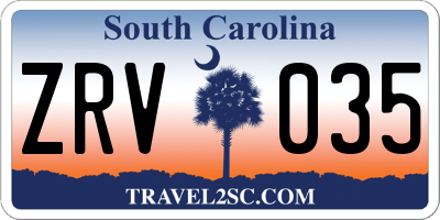 SC license plate ZRV035