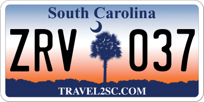 SC license plate ZRV037