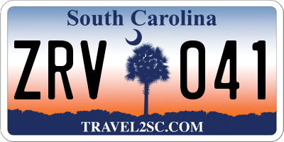 SC license plate ZRV041