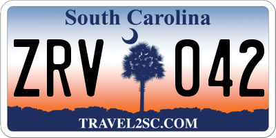 SC license plate ZRV042