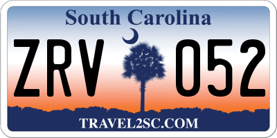 SC license plate ZRV052