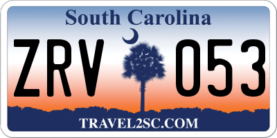 SC license plate ZRV053
