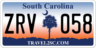 SC license plate ZRV058