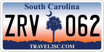 SC license plate ZRV062