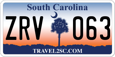 SC license plate ZRV063