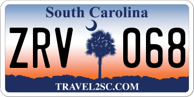 SC license plate ZRV068