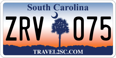 SC license plate ZRV075