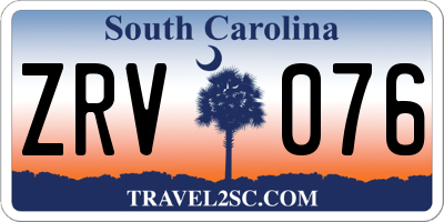 SC license plate ZRV076