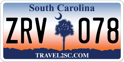 SC license plate ZRV078