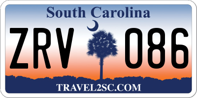 SC license plate ZRV086