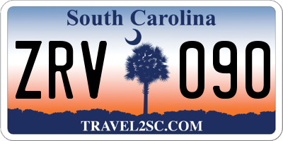 SC license plate ZRV090