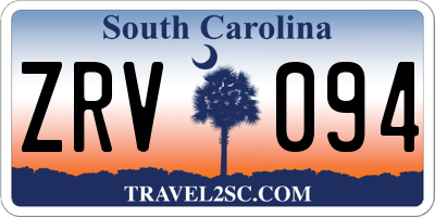 SC license plate ZRV094