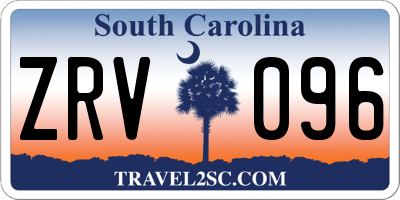 SC license plate ZRV096