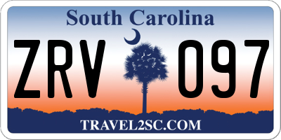 SC license plate ZRV097