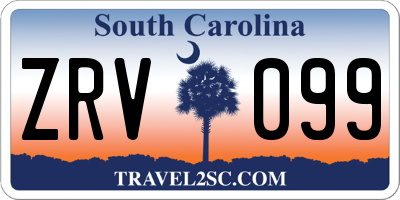SC license plate ZRV099