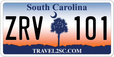 SC license plate ZRV101