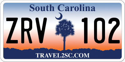 SC license plate ZRV102