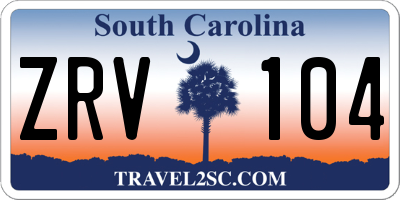SC license plate ZRV104