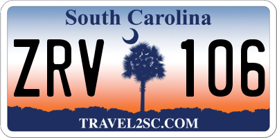 SC license plate ZRV106