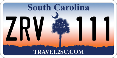 SC license plate ZRV111
