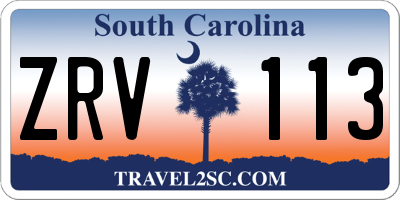 SC license plate ZRV113
