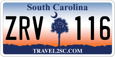 SC license plate ZRV116