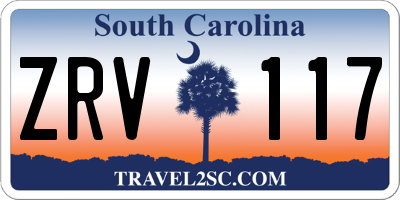 SC license plate ZRV117