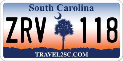SC license plate ZRV118