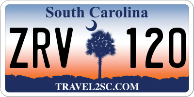 SC license plate ZRV120