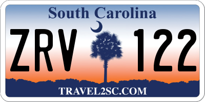 SC license plate ZRV122