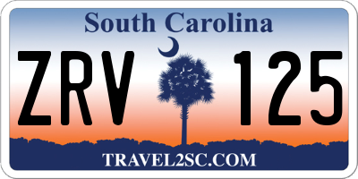 SC license plate ZRV125