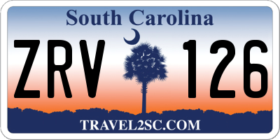 SC license plate ZRV126