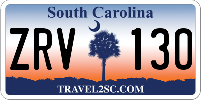 SC license plate ZRV130