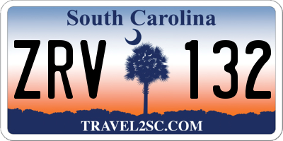 SC license plate ZRV132