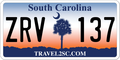 SC license plate ZRV137