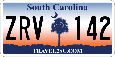 SC license plate ZRV142