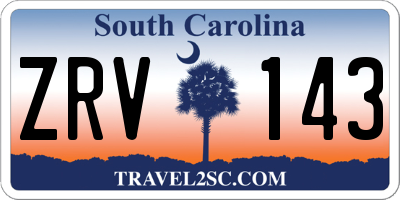 SC license plate ZRV143