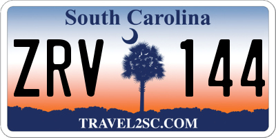 SC license plate ZRV144